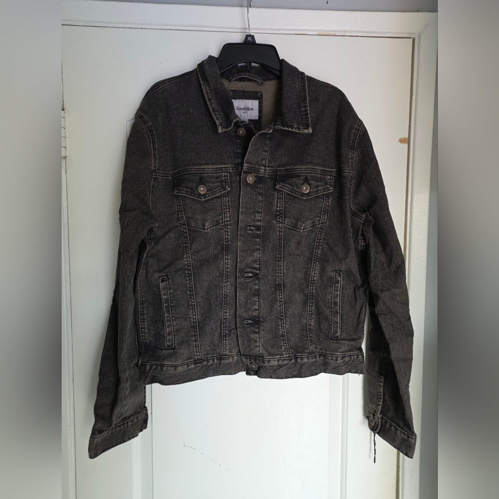 Goodfellow & Co Black Flex Denim Jacket Large Men's Trucker